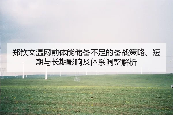 郑钦文温网前体能储备不足的备战策略、短期与长期影响及体系调整解析